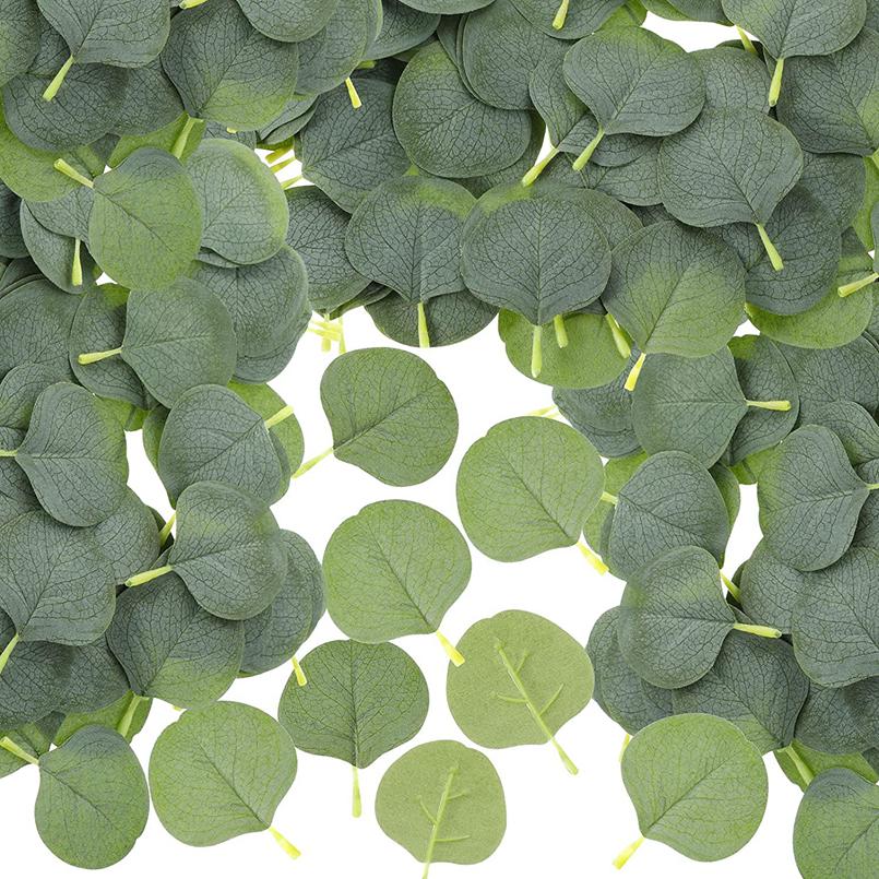 

Artificial Roses Flowers Eucalyptus Leaves Wholesale Home Decoration Wedding Festival Wreath Material Cake Accessories Scrapbook 100pcs зелёный