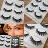 Luxurious 3 Pairs Black 100% Real Mink False Eyelashes With Natural Cross Style