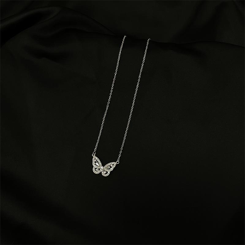 Light Luxury Square Diamond Necklace, Women S Light Luxury Niche High-End Sense Full Diamond Zircon Collarbone Chain, Birthday Gift For Girlfriends
