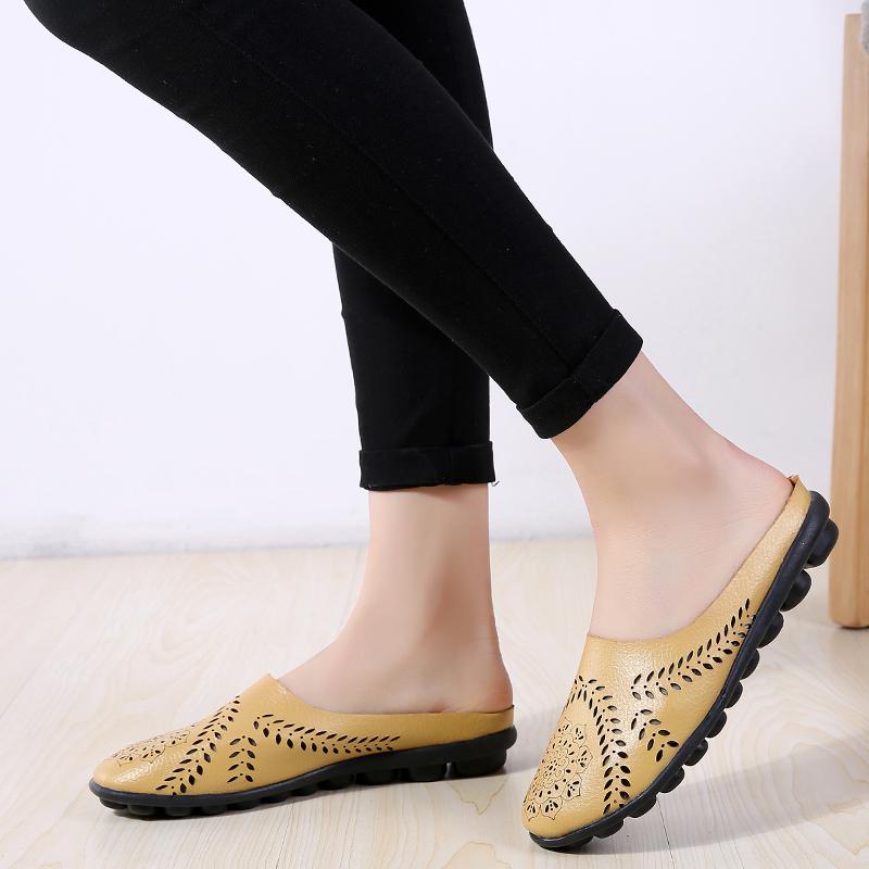 Women's Backless Walking Sneakers Summer Slip-on Mule Shoes Closed Toe Slippers Comfort Casual Travel Mule