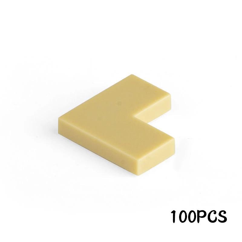 100Pcs MOC Smooth Blocks Assembles Particles 14719 Flat Tile 1+2 Corner Construction Bricks Learning Works With Brand Leduo Playthings