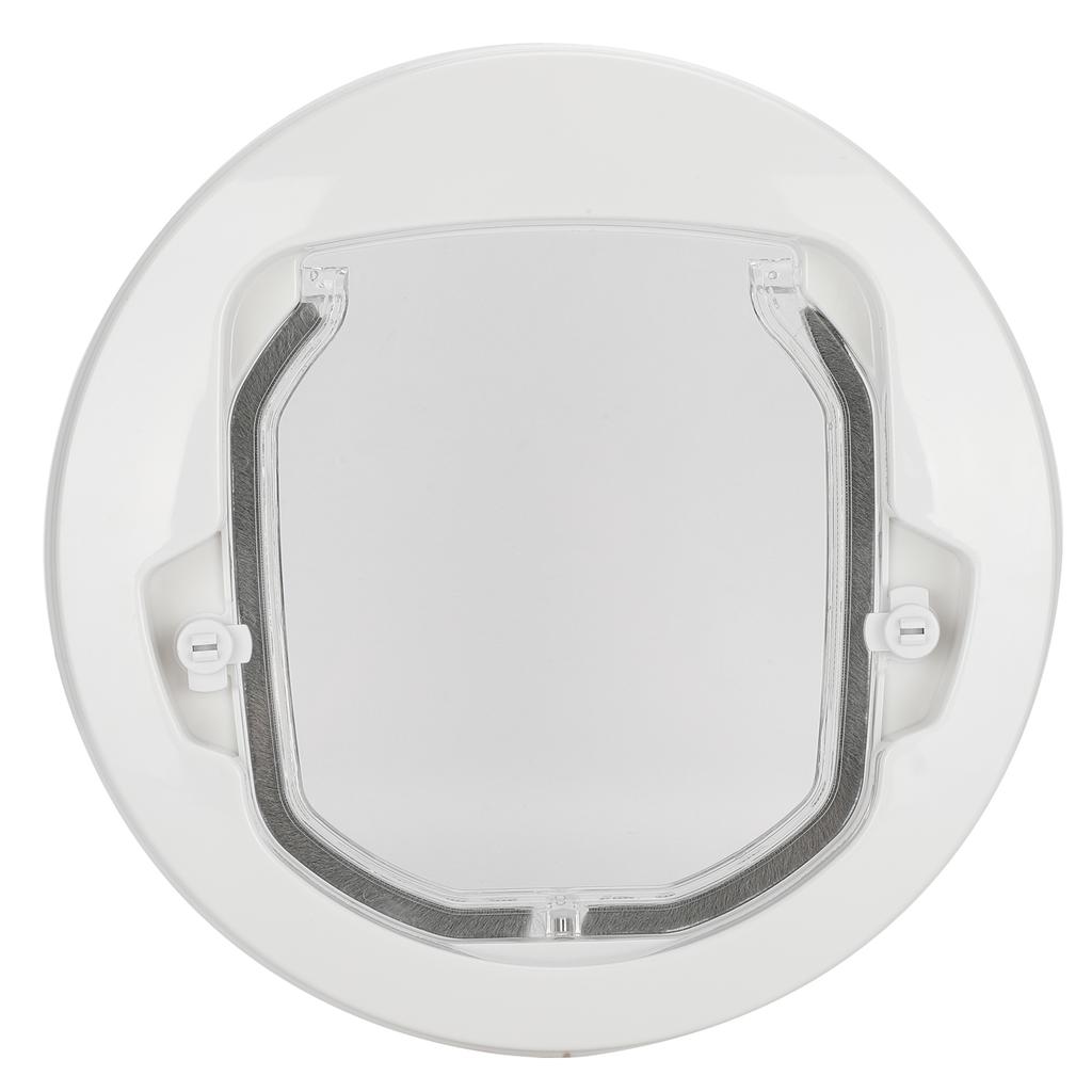 Twoway In Out Pet Dog Cat Flap Magnet Door Round Plastic Doorway Supply White Color