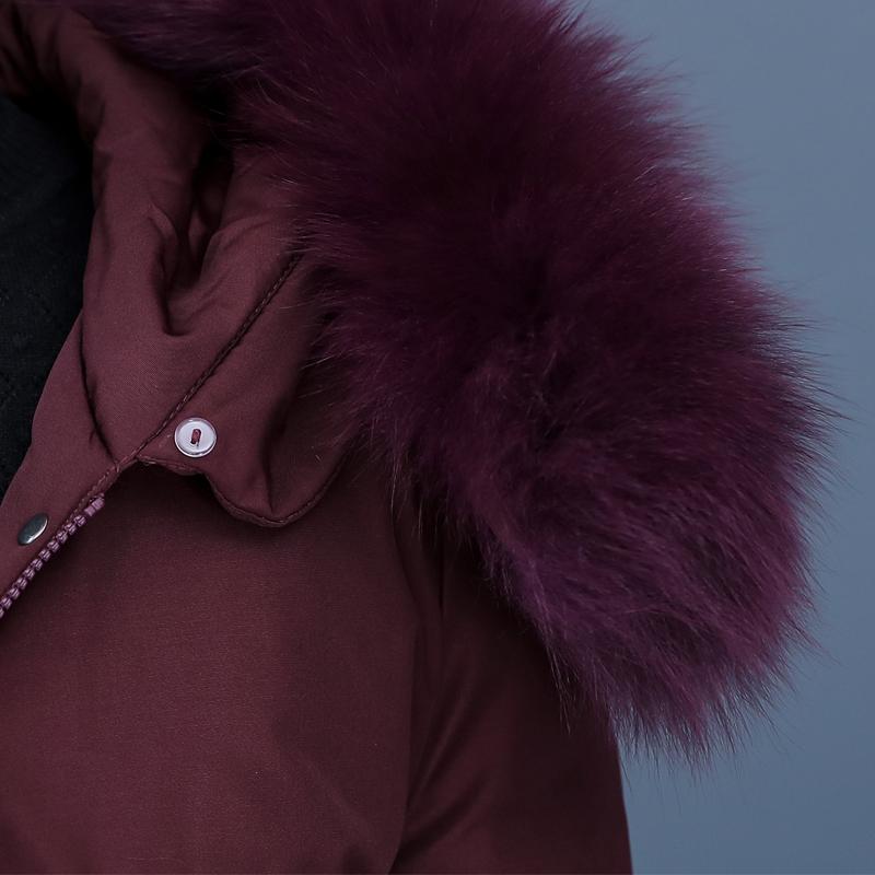 Real Fur Collar Middle Age Women's Puffer Jackets Winter Vintage Parkas Hooded Liner Detachable Plus Size Thick Warm Long Down Coats Woman Outerwears