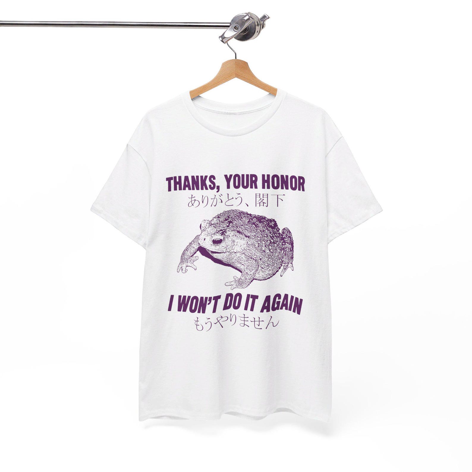 I Won t Do It Again Funny Japanese Frog T-Shirt XL