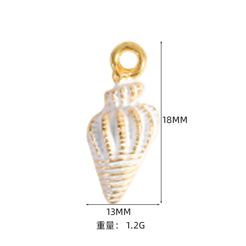 Alloy Pendant Accessories Starfish Sea Shell Gold Necklace Platinum Plated Cartoon Printing Electroplated Handmade Red Wine Rings