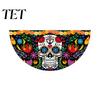 Colorful Cemetery Memorial Flag Day of The Dead Skull Bunting Banner, Marigold Print Fiesta Hanging Flag, Sugar Outdoor Yard Party Decor Floral