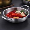 Stainless Steel Cookware Saucepan Dry Pots with Handle Home Cooking Paella Pan Seafood Rice Pot Picnic Snack Plates