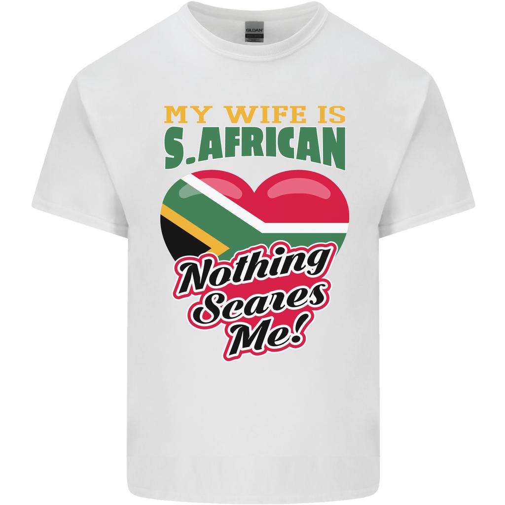 Meine Frau ist Südafrikanerin Nichts macht mir Angst Afrika Unisex Leichtes Baumwoll-T-Shirt