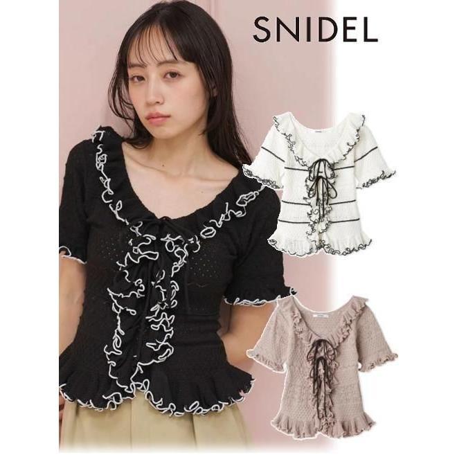 (Limited time 10% OFF & PT5) snidel / Snidel Crochet Like Frill Knit Pullover 26 Spring/Summer. SWNT262136