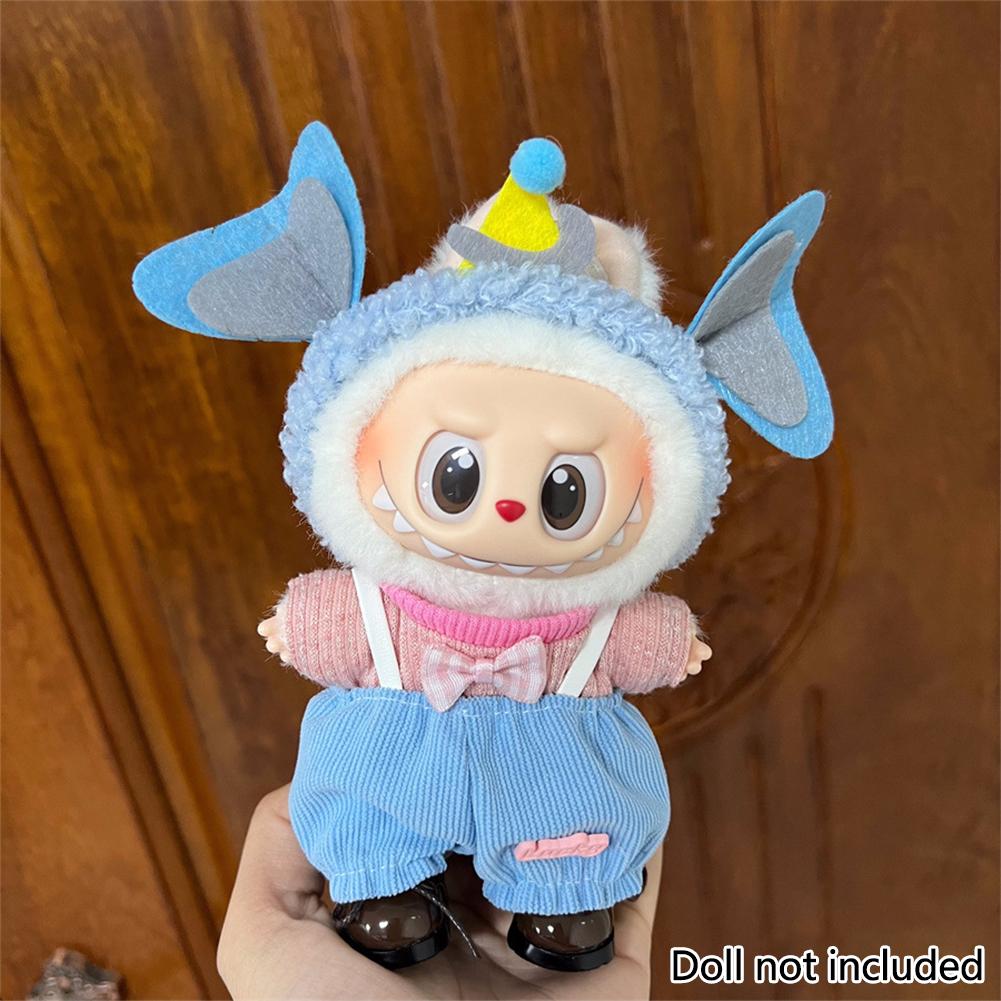 For 17cm Labubu Doll Clothes Fashion Clothes Hoodies Dresses Doll Clothes Color Match Shirts Dolls Accessories Cute Decoration Little Clothes