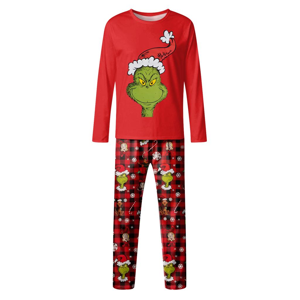 Weihnachtstag Drucke Familie Passend Langarm Tops+Hosen Set Familie Passende Sets