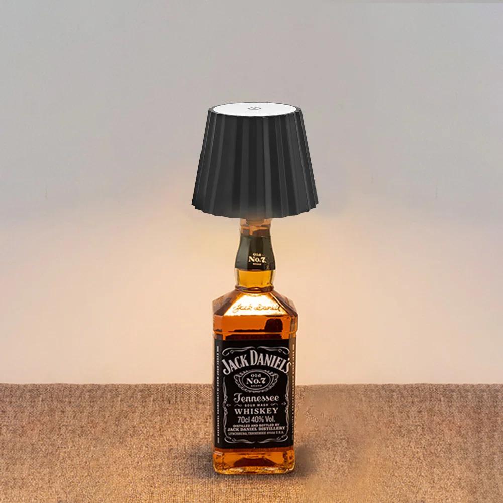 Wine Bottle LED Wireless Table Lamp mAh 7 Colors Dimmable RGB USB Rechargeable Dining Table Lights Beverage Lamp Top touch