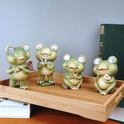 Lumină de Noapte Animal Drăguț Ornamente din Rășină Energie Solară Economisire Energie Inducție Dormitor Cameră Copii Lampă de Noptieră Broască Desen Animat