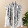 Retro American printed triangle scarf women's versatile atmosphere decorative headscarf multi-functional fart curtain neck scarf silk scarf