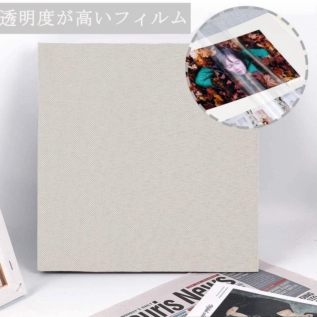 AIOR Photo Handmade Photo Large File with 20 Sheets DIY Free Cotton and Linen Perfect for and Growing Beige Self-Adhesive Album, Book, Capacity,