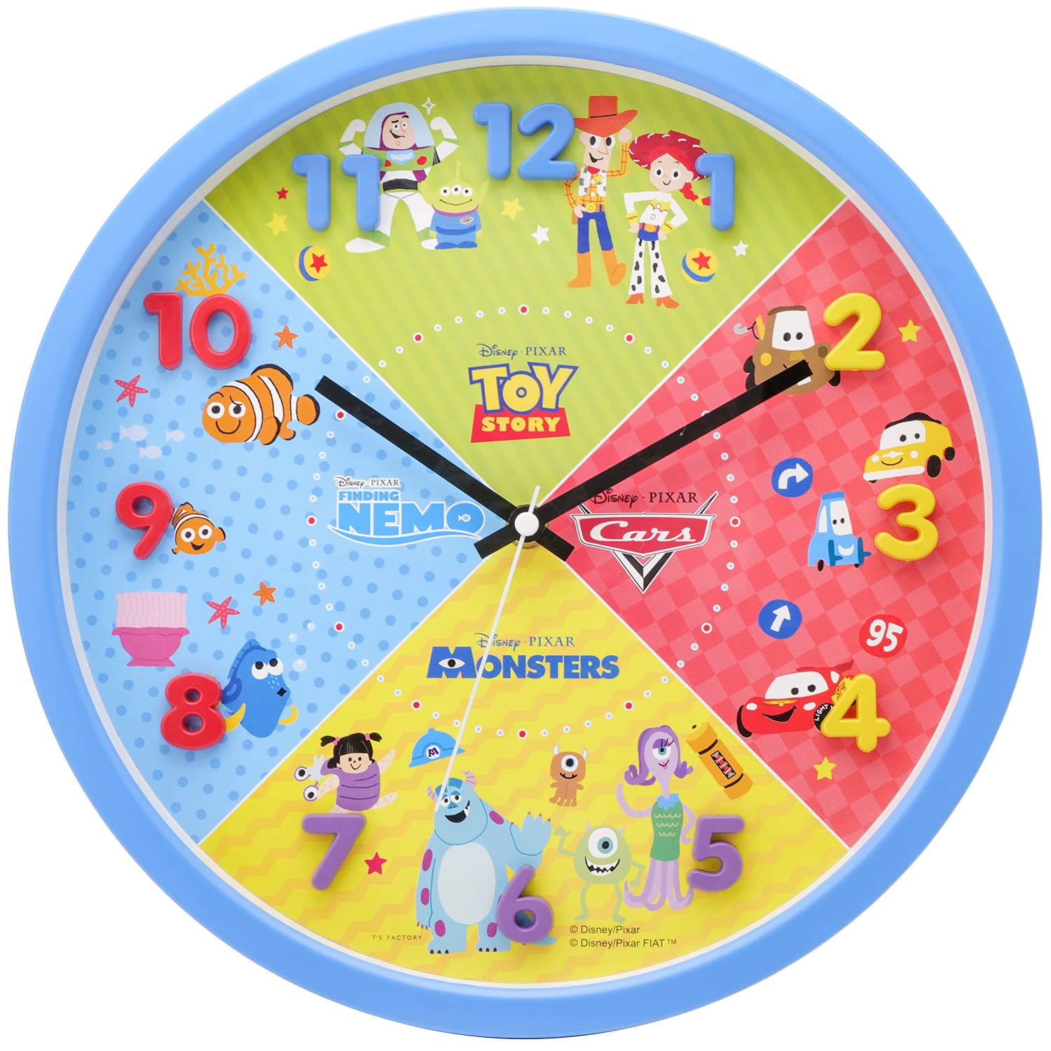

Factory Wall Clock Disney Pixar Blue Continuous Second Hand T S синий
