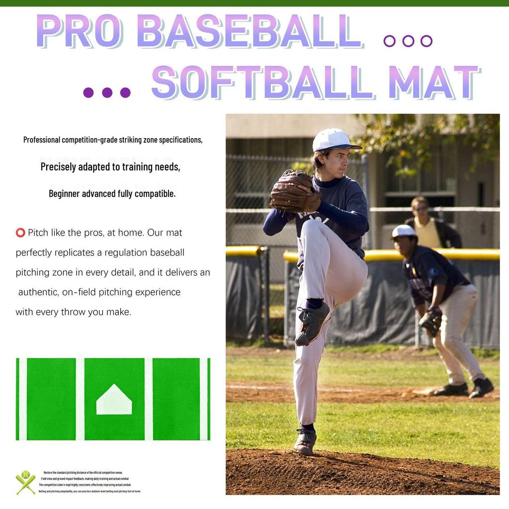 SEEKFUNS Portable Baseball & Softball Pitching/Batting Practice Mat for Outdoor Sports