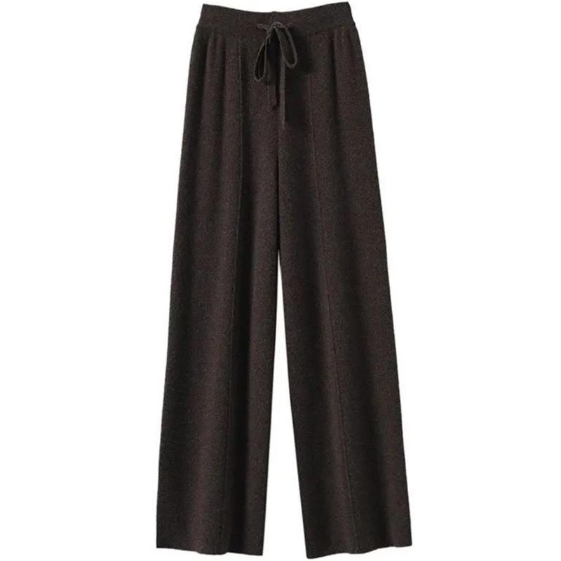 Pants for Women Elastic High Waist Long Trousers Plus Size Thickened Stretchy Solid Colour Versatile Casual Wide Leg  Pants