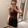 #New autumn and winter wide shoulder vest, close the breasts, gather with chest pad vest, comfortable and soft women's inner top