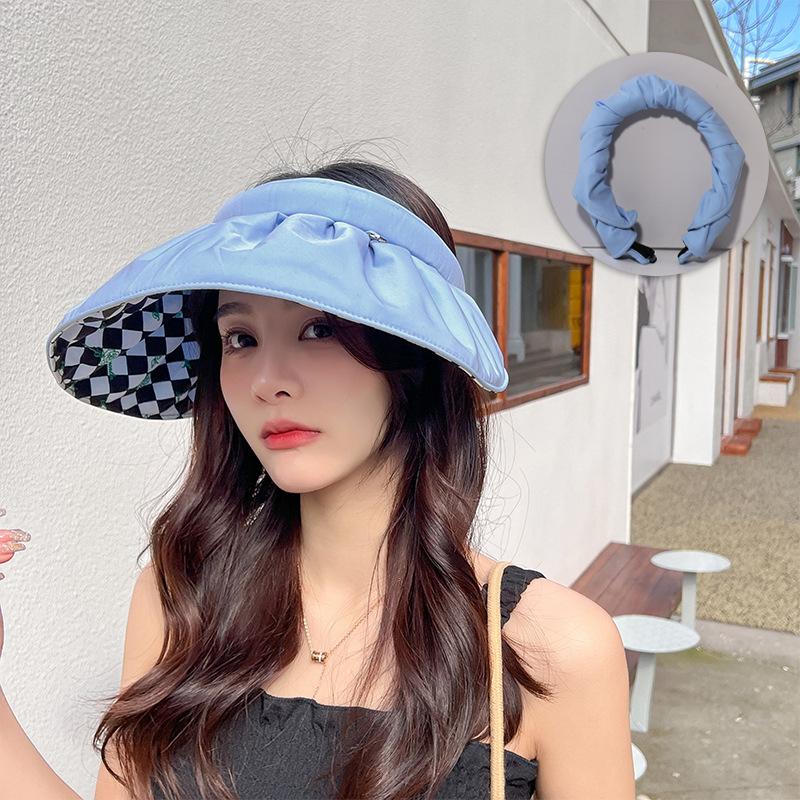 

Summer travel empty top hat face covering versatile sun hat beach shell hat Adjustable