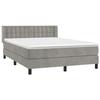 3131195 vidaXL Lit à sommier tapissier et matelas Gris clair 140x190cm Velours