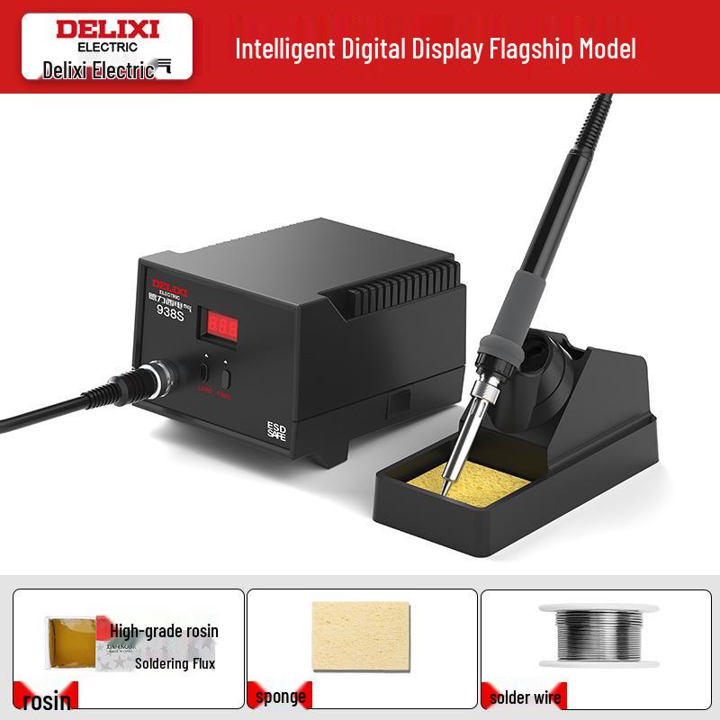 Delixi 936 Adjustable Soldering Station: High-Power, Constant Temperature Soldering Iron for Household Repair & Welding.