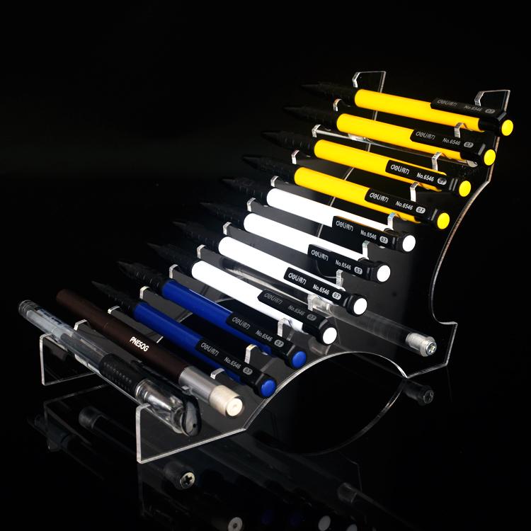 Clear Acrylic Pen and Pencil Display Stand with Customization Options