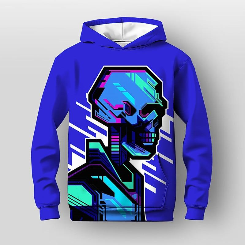 Boys 3D Optical Illusion Hoodie Long Sleeve 3D Print Fall Winter Active Sports Fashion Kids 3-13 Years Outdoor Daily Indoor Regular Fit