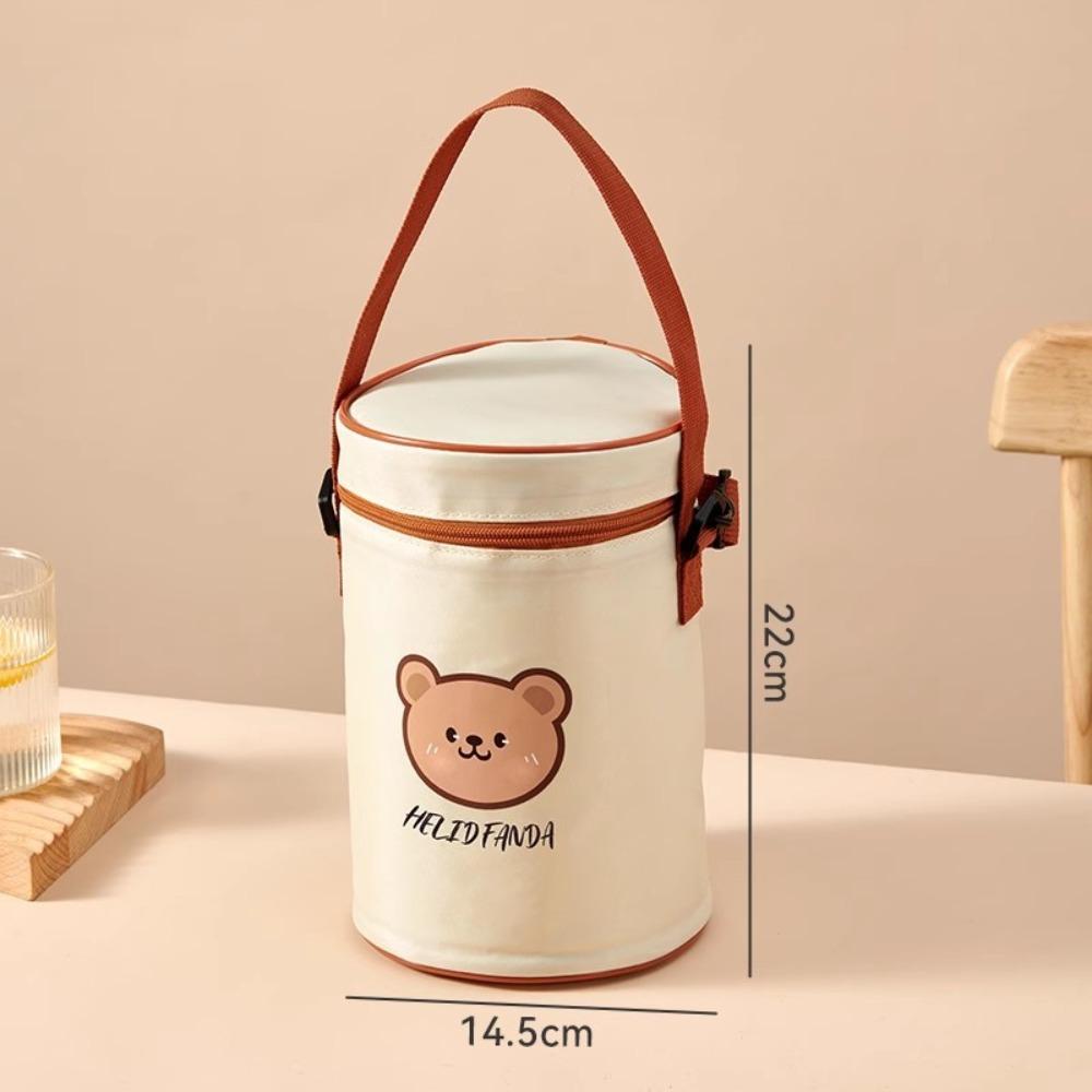 New Portable Insulated Lunch Bag Cute Bear Waterproof Thermal Food Container Bag Large Capacity Cooler Bag for Students Adult