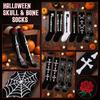 Černé punčochy nad kolena s halloweenským potiskem pro ženy - Gotické podkolenky pro kostýmy