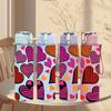 1PC Multi Color Heart Seamless Print 750ml Color Plastic Sports Water Bottle Leakproof Flip Straw Lid Suitable for Sports Office Home Use