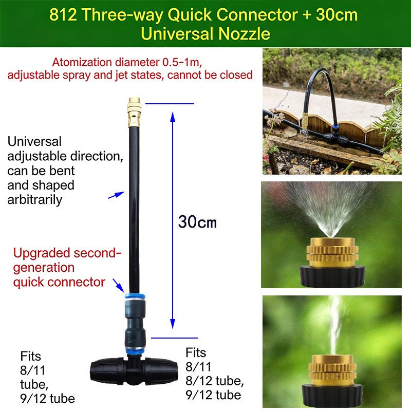 Hanging Misting Nozzle Fog Nozzle Hanging Anti Drip Misting Sprinkler Kits For 8/11 Hoses Mist Water Sprayer