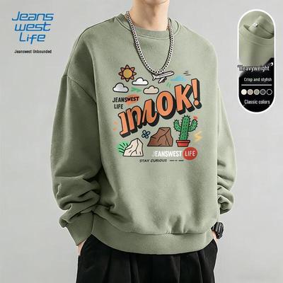 Jeanswest Life Men's 2026 Spring Heavyweight Crewneck Sweatshirt
