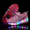 Neue Jungen Einrad Leucht-Laufschuhe Mädchen USB-Aufladung Zyklus LED Leuchtende Radschuhe Trend Skates