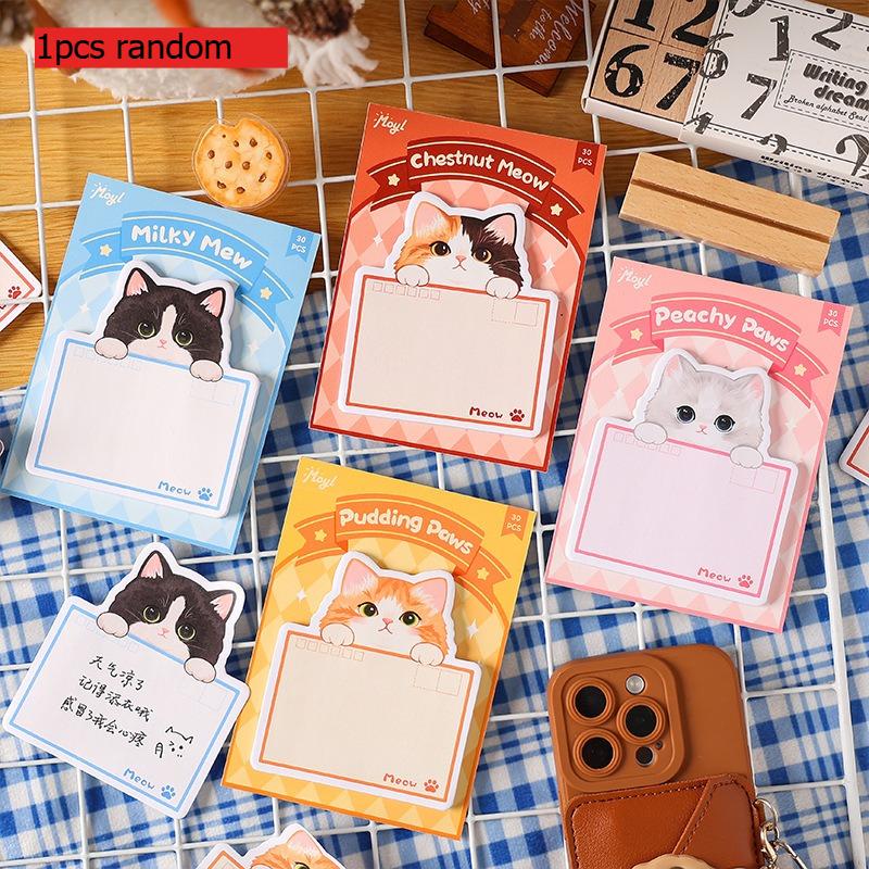 Sweet Cat Food Light Gift Sticky Note Cartoon Fun High Value Special Shaped N Times Lovely Sticker Student Message Paper Kawai