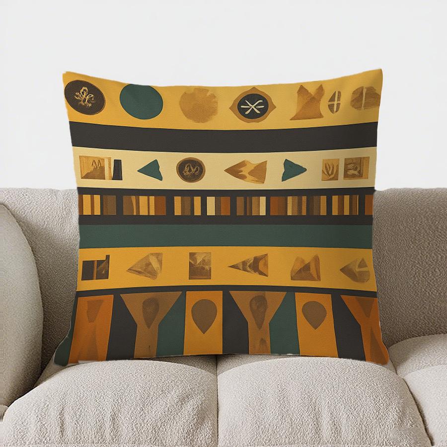 Home Decor Geometric &amp; Tribal Patterned Decorative Pillow Cover Pattern Cushion Cover Suitable For Sofa Bedroom Car Pillow Cover