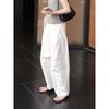 White Casual Pants for Women, 2026 Summer New Style, Simple and Fashionable, Trendy, Versatile, American-Style, Unique Straight-Leg Wide-Leg Pants
