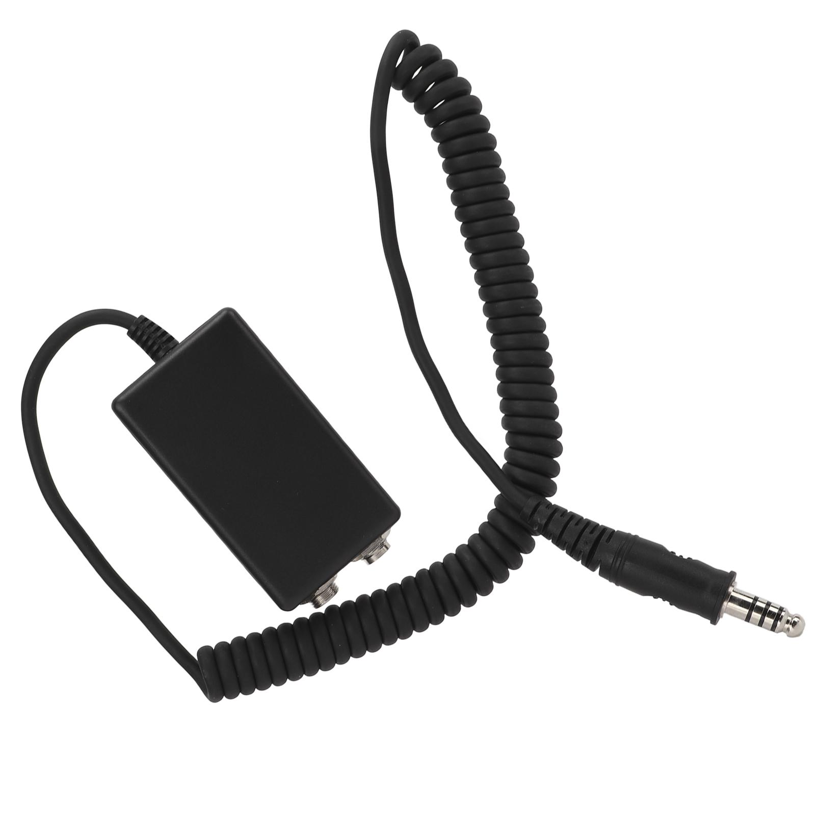 

150cm 59.06in Universal Aviation Headset Cable Adapter Helicopter U174 Male to GA Framale Connector