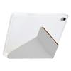 For iPad Mini (2024)/(2021) Case Y-Fold Stand Pyramid-Patterned Leather+Clear Acrylic Tablet Cover with Pencil Holder