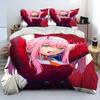 Zero Two DARLING In The FRANXX Cartoon Comforter Bedding Set,Duvet Cover Bed Set Quilt Cover Pillowcase,Queen Size Bedding Set