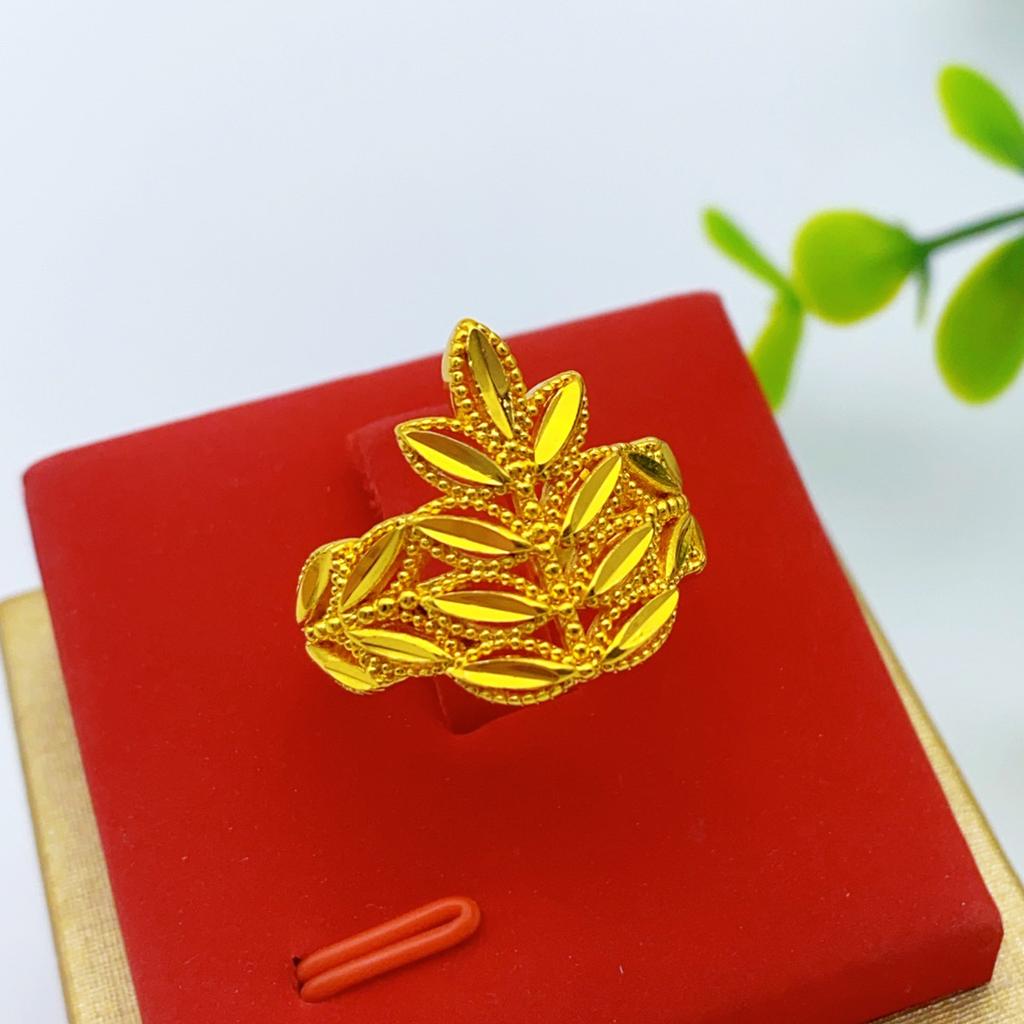 2026 Golden Wheat Spike Ring Non-Fading Ring Size Adjustable Opening Ring