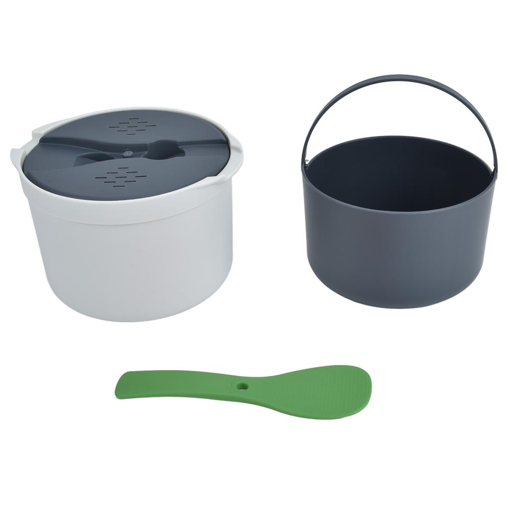 Microwave Rice Cooker 2L Food Grade PP Material Rice Spoon Lid Strainer Steaming Pot Rice Cooker Set