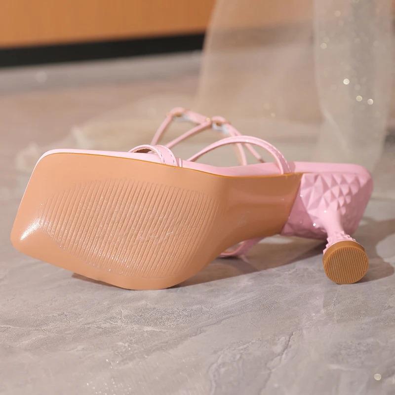 Eilyken Summer Gladiator Hollow Out Narrow Band Sandals Women Fashion Sexy Open Toe Ankle Strap Club Stripper Heels Shoes