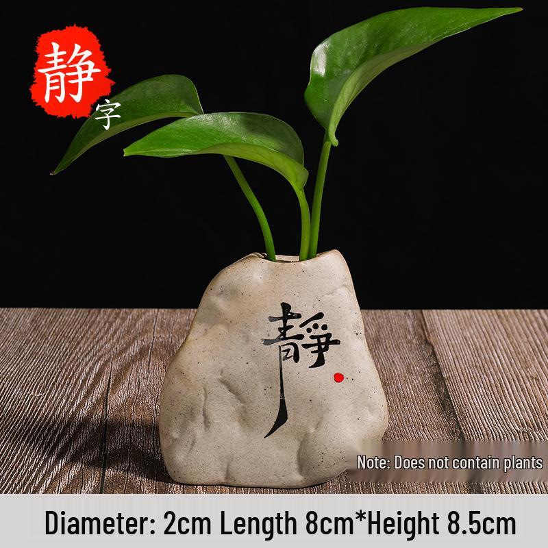 Zen Mini Flower Vase - Creative Coarse Pottery Ornament for Living Room or Tea Table