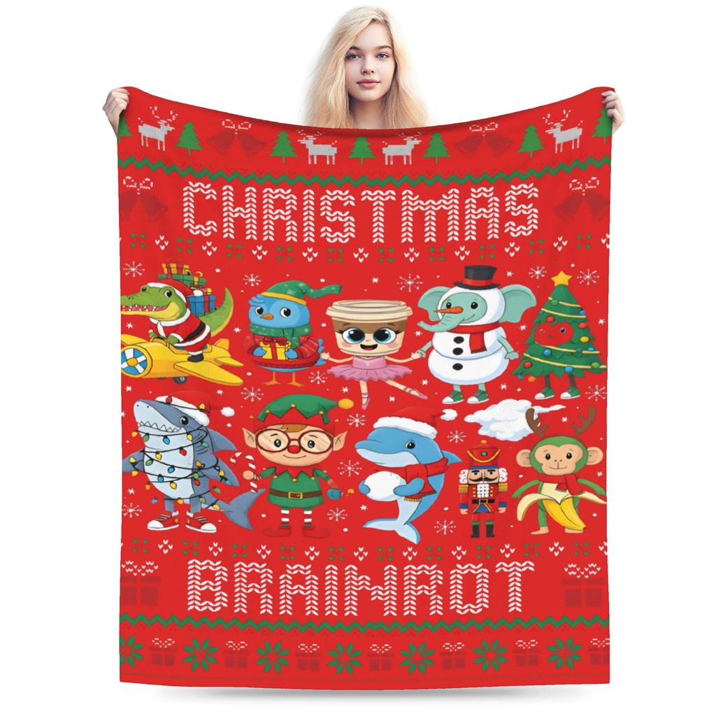Ballerina Uchina Funny Italian Brainrot Meme Plush Blanket Students Flannel Throw Blanket For Couch Sofa Bed Warm Bedspread