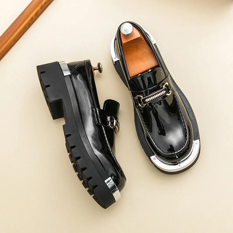 

Классические Модные Лоферы на Увеличивающей Рост Подошве Повседневные Удобные Толстоподошвенные Нескользящие Деловые Брендовые Туфли Джентльменские Туфли Мужские 38