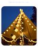 Solar Waterproof LED Heart & Star String Lights for Outdoor Camping & Tent Decoration