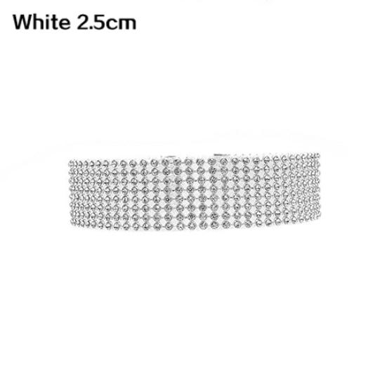 

Женское сверкающее колье со стразами и коротким воротником, ювелирные изделия White 2.5cm