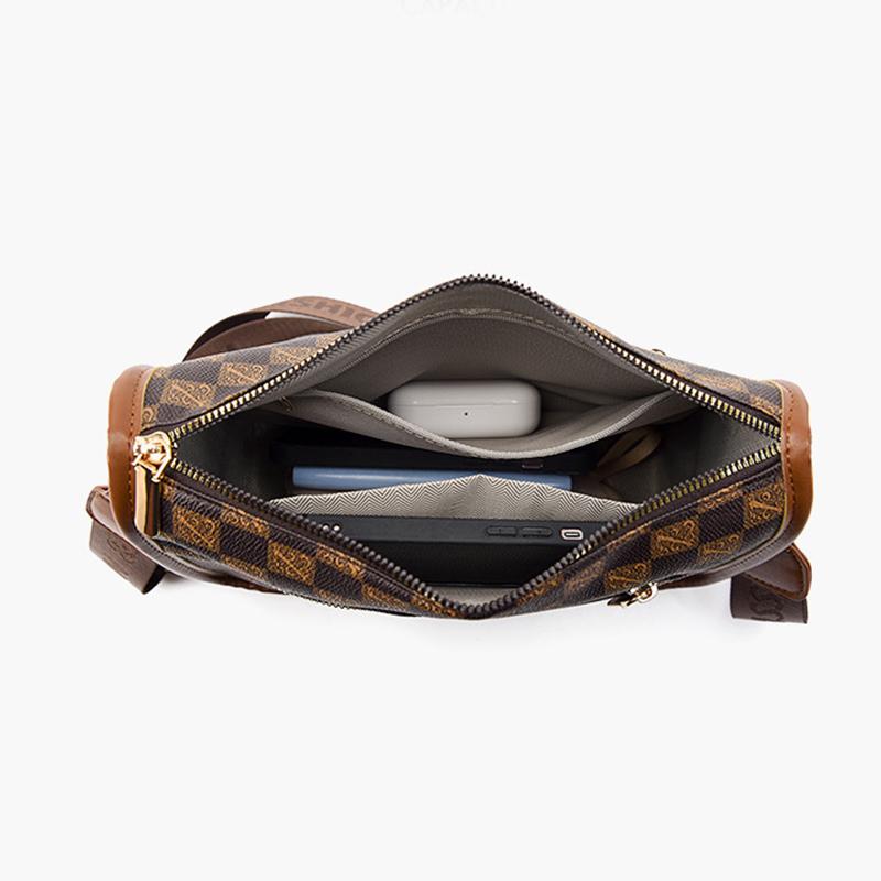 Classic Plaid Bags For Women Fashion Printed Shoulder Bag Large-Capacity Pu Leather Crossbody Bag Daily Use Handbag Purse CLE