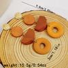 Vintage Wooden Beaded Long Drop Earrings For Women Bohemia Handmade Geometric Wood Earring Pendant Jewelry
